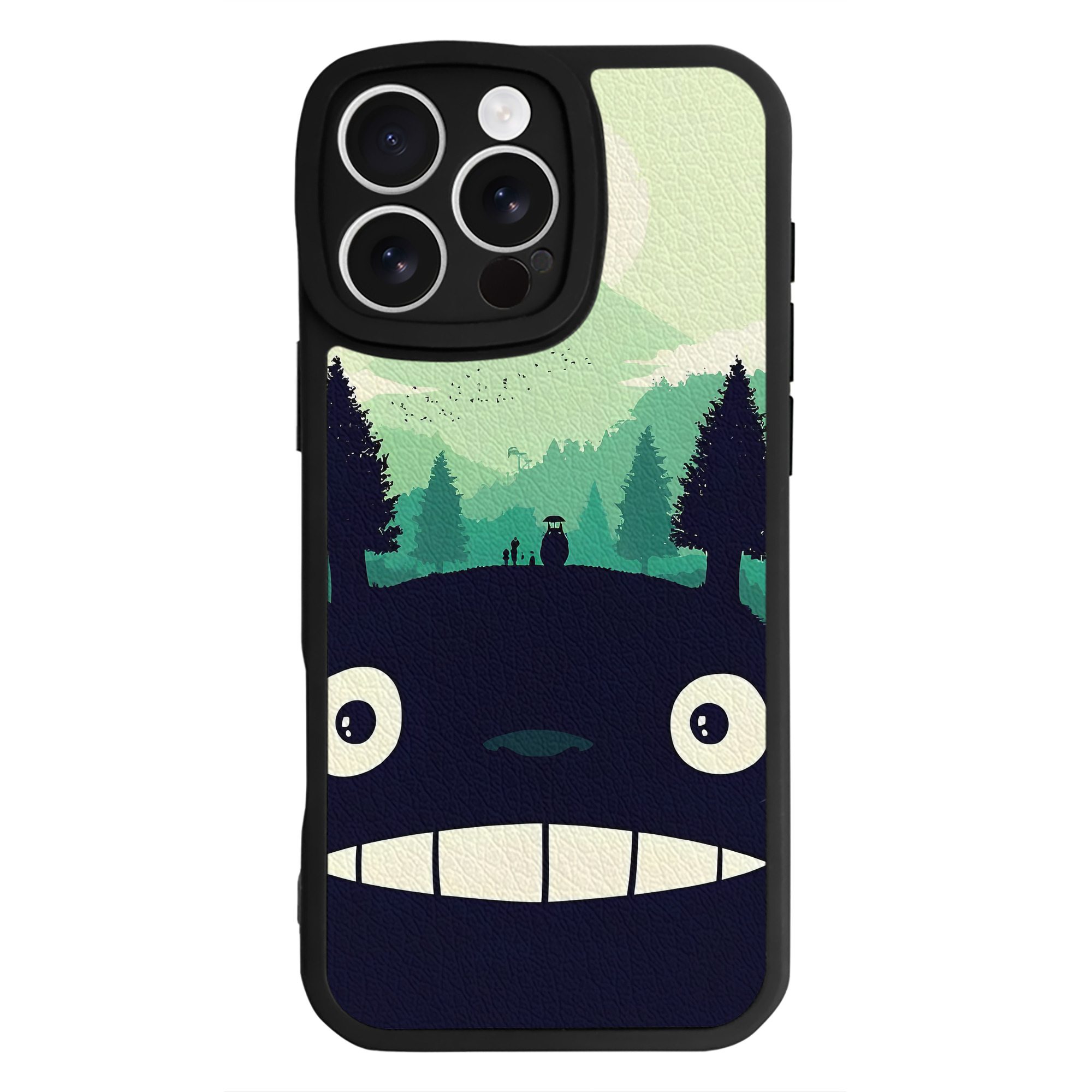 （画像用） となりのトトロ 草壁メイ 草壁サツキ My Neighbor Totoro Satsuki Kusakabe Mei Kusakabe 【iPhone 16シリーズ対応】シリコンスマホケース（レザー調） 材質：シリコン
